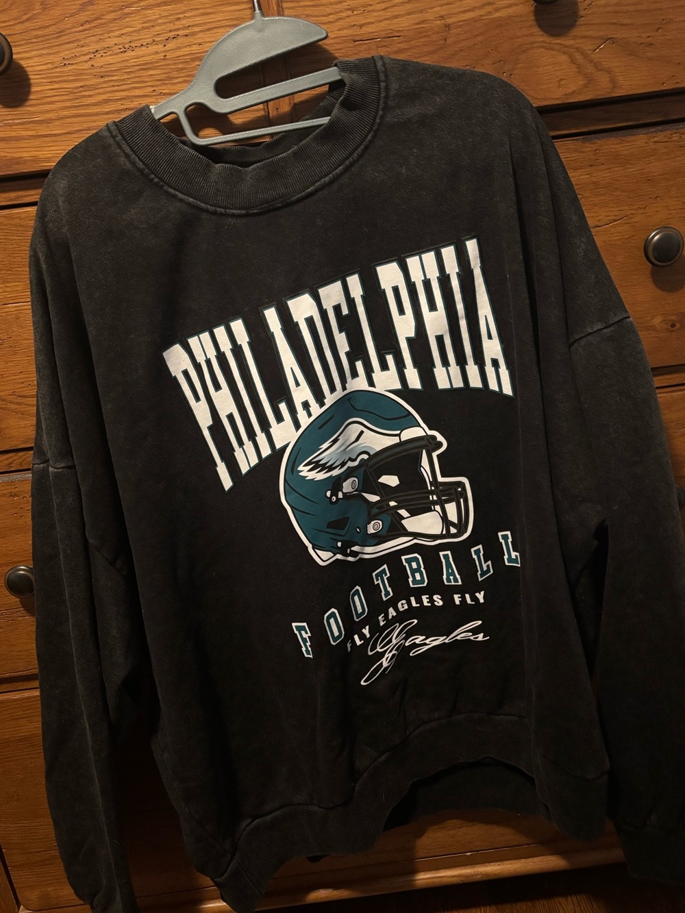 Philadelphia Eagles Black Crewneck Sweatshirt - Picture 1 of 3